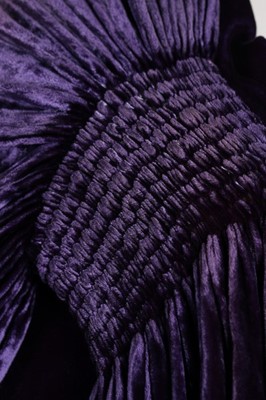 Lot 53 - A Callot Soeurs couture purple velvet evening...