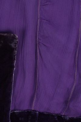 Lot 53 - A Callot Soeurs couture purple velvet evening...