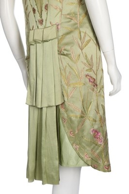 Lot 59 - A Callot Soeurs couture embroidered green...