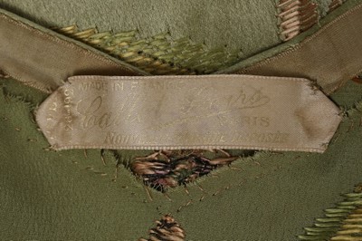 Lot 59 - A Callot Soeurs couture embroidered green...