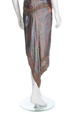 Lot 60 - A Jean Patou couture orientalist silk damask...