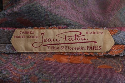 Lot 60 - A Jean Patou couture orientalist silk damask...