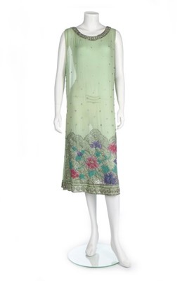 Lot 61 - A Jean Patou couture chinoiserie beaded dress,...