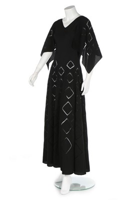 Lot 73 - A Jeanne Lanvin couture cutwork black silk...