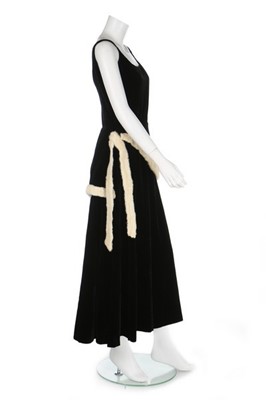 Lot 65 - A Germaine Lecomte couture black velvet...