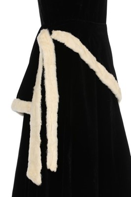 Lot 65 - A Germaine Lecomte couture black velvet...
