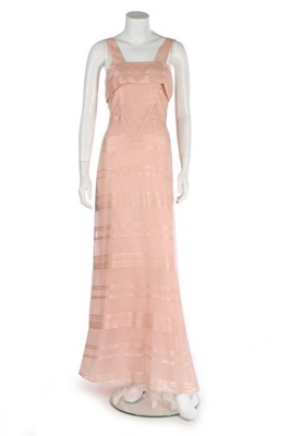 Lot 71 - A Lucien Lelong couture self-striped pink...