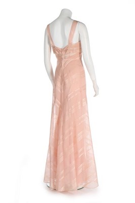 Lot 71 - A Lucien Lelong couture self-striped pink...