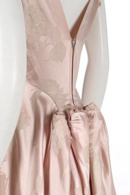 Lot 72 - A Schiaparelli pink damask satin evening gown,...