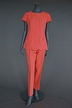 Lot 145 - A Courrges deep salmon pink couture trouser...