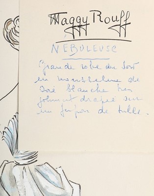 Lot 81 - Two Maggy Rouff watercolour sketches, the...