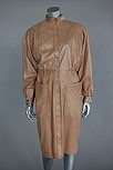 Lot 242 - A Thierry Mugler soft brown kid leather dress,...