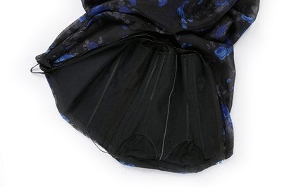 Lot 84 - A Balenciaga couture printed black organza...