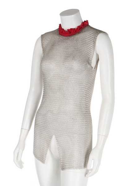 Lot 105 - A Paco Rabanne chain-mail tunic, 1960s, white...