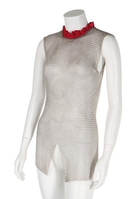 Lot 105 - A Paco Rabanne chain-mail tunic, 1960s, white...