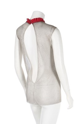 Lot 105 - A Paco Rabanne chain-mail tunic, 1960s, white...