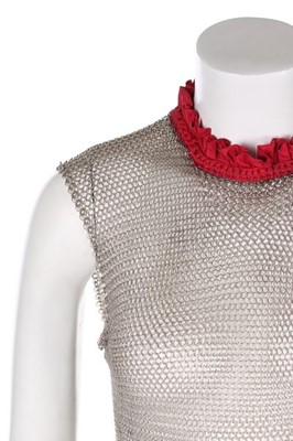 Lot 105 - A Paco Rabanne chain-mail tunic, 1960s, white...