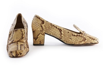 Lot 101 - A pair of Roger Vivier snakeskin shoes, mid...