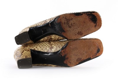 Lot 101 - A pair of Roger Vivier snakeskin shoes, mid...