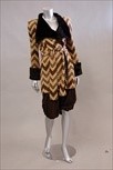 Lot 31 - A Biba brown and beige chevron striped jersey...
