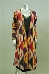 Lot 84 - A quilted ikat chapan robe, late 19th century,...