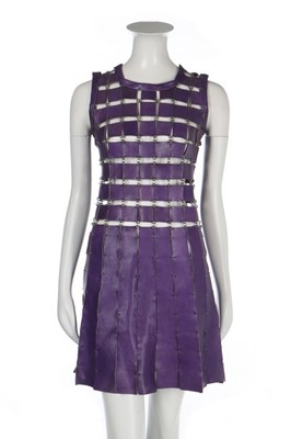 Lot 104 - A rare Paco Rabanne leather mini dress, circa...