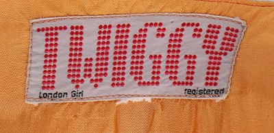 Lot 109 - A rare Twiggy boutique orange cotton dress,...