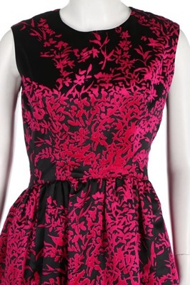 Lot 88 - A Givenchy couture black and pink flocked...