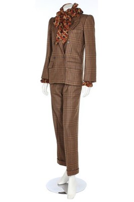 Lot 293 - An Yves Saint Laurent checked wool suit,...