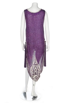 Lot 192 - A good sequinned tulle purple flapper dress,...
