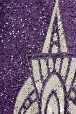 Lot 192 - A good sequinned tulle purple flapper dress,...