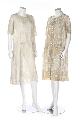 Lot 197 - Two ivory summer dresses and accessories,...