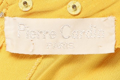 Lot 62 - A Pierre Cardin lemon silk crpe toga-style...