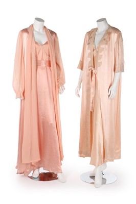Lot 61 - A good group of mainly peach satin lingerie...