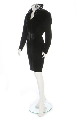 Lot 72 - A Thierry Mugler black velvet cocktail dress,...