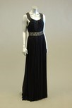 Lot 101 - A black silk tulle evening gown, with shaped...
