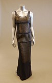 Lot 114 - A slate grey georgette evening gown, with...