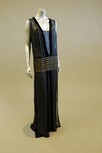 Lot 115 - A slate grey georgette tunic dress with large...