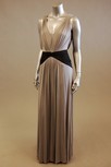 Lot 121 - A grey silk jersey evening gown, with low back...