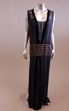 Lot 136 - A slate grey georgette tunic dress with large...