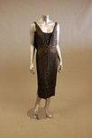 Lot 137 - A black georgette cocktail dress, entirely...