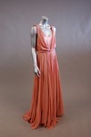 Lot 139 - A rose pink satin and chiffon evening gown,...