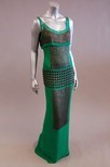 Lot 154 - An emerald georgette evening gown, with panels...
