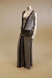 Lot 157 - A pale grey georgette tunic dress with large...