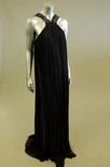 Lot 162 - A black silk tulle evening gown, with shaped...
