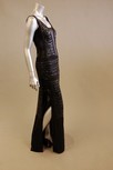 Lot 169 - A black satin evening gown, with bands of...