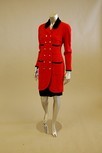 Lot 177 - A Chanel boutique red wool suit, labelled and...
