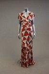 Lot 18 - Two long silk jersey evening gowns, one orange...
