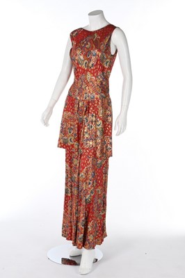 Lot 316 - A bias-cut lamé evening dress, 1930s,...