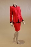 Lot 196 - A Thierry Mugler red wool suit, late...